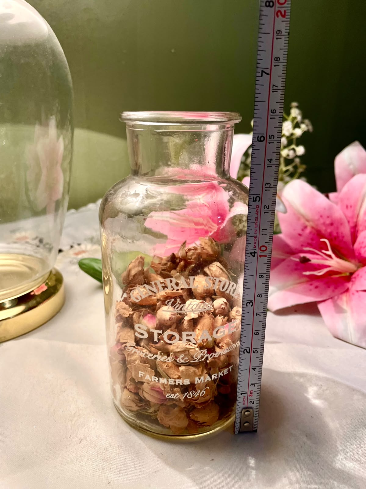 Pot Purri Clear Crystal Storage Jar 16 cm