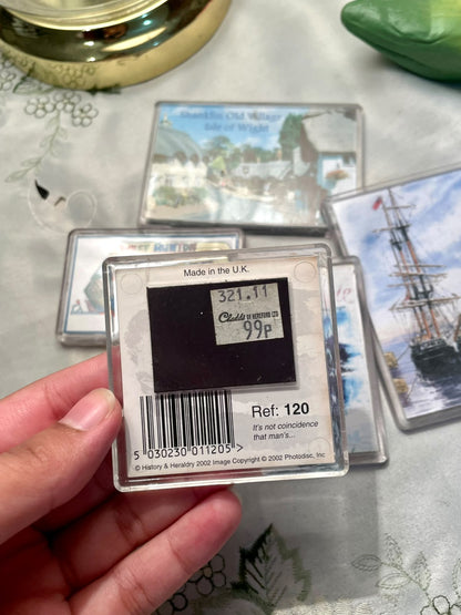 Vintage UK Souvenir Fridge Magnets – 5 Piece Travel Set