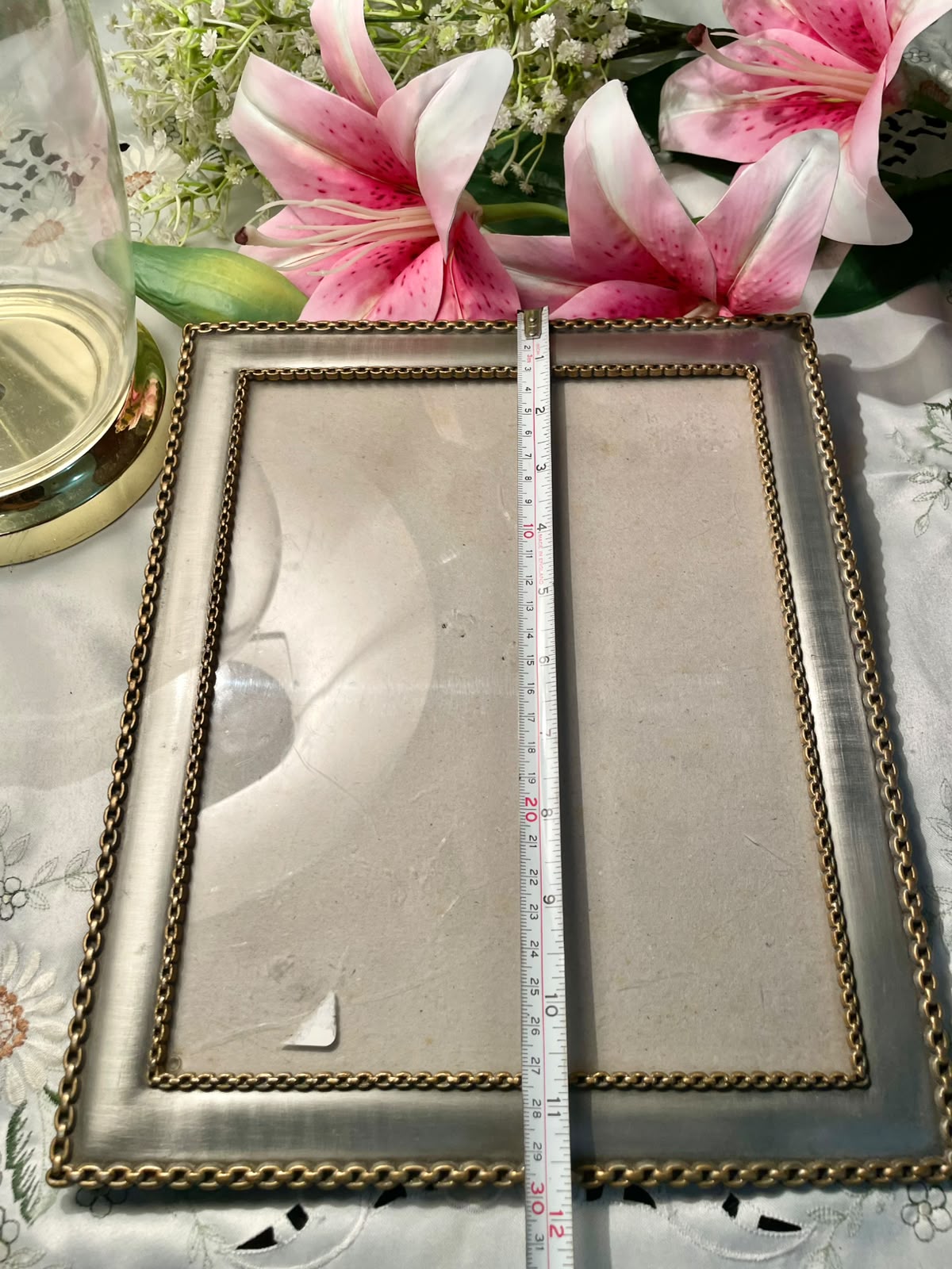 Vintage Silver & Gold-Tone Photo Frame 12 in