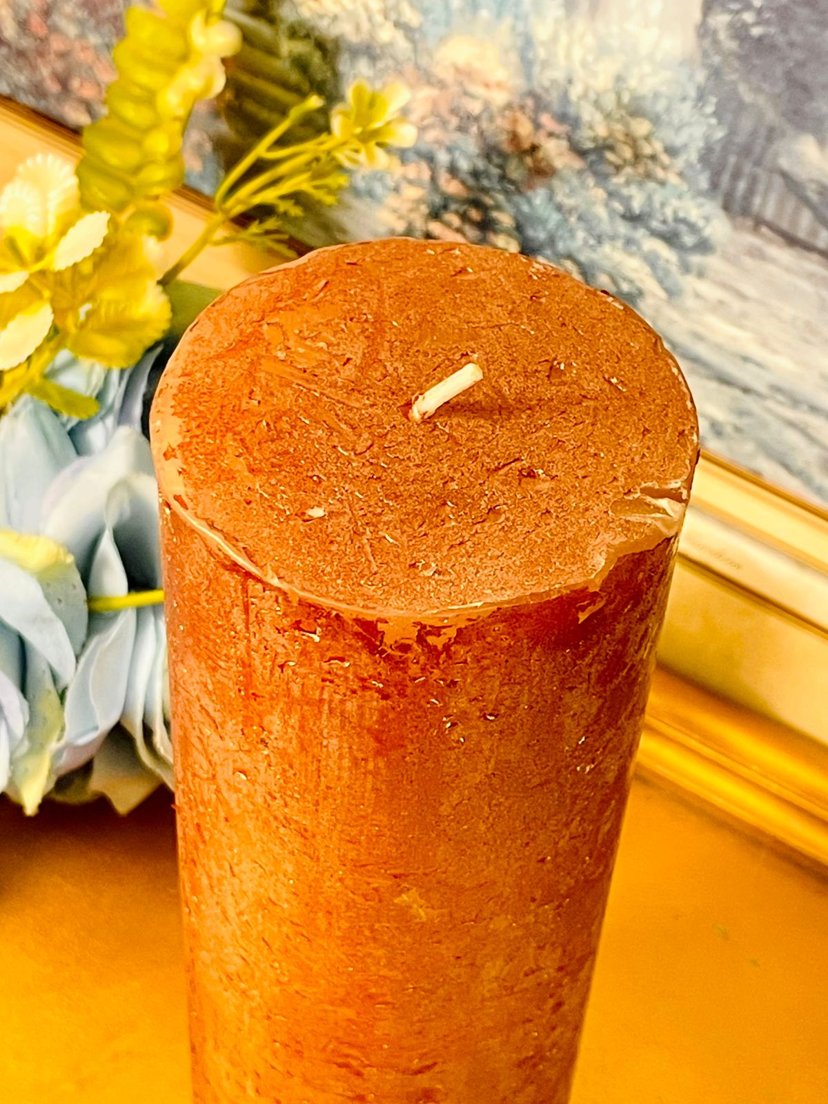 Bolsius Brown Pillar Candle Rustic Home Decor