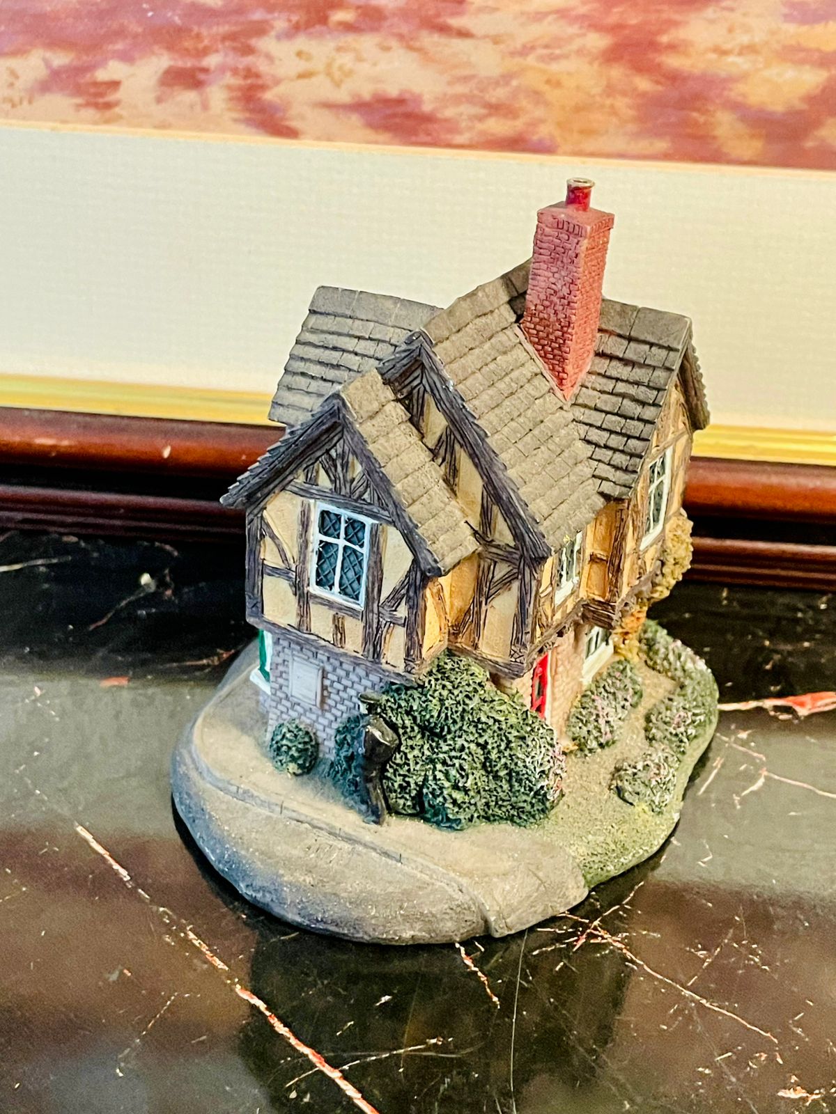 Miniature Tudor-Style Cottage House – Collectible Handcrafted Figurine