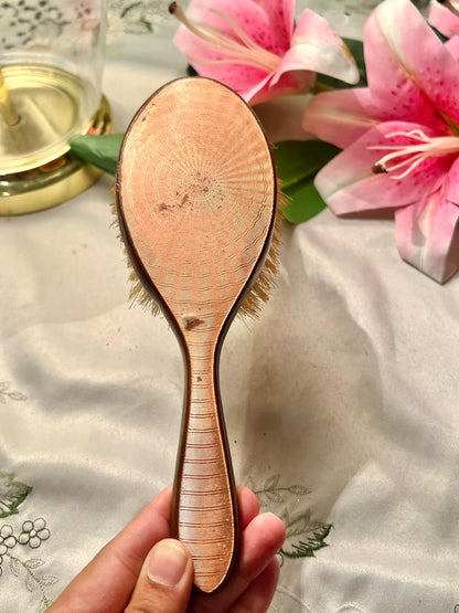 9 Inch Copper Natural Bristle Cleaning Brush with Wooden Handle