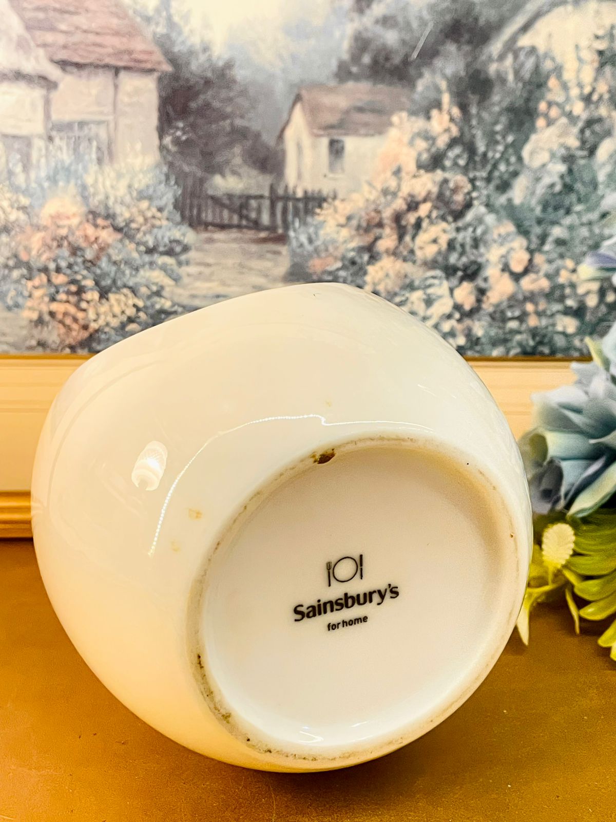 Sainsbury’s White Ceramic Oval Planter