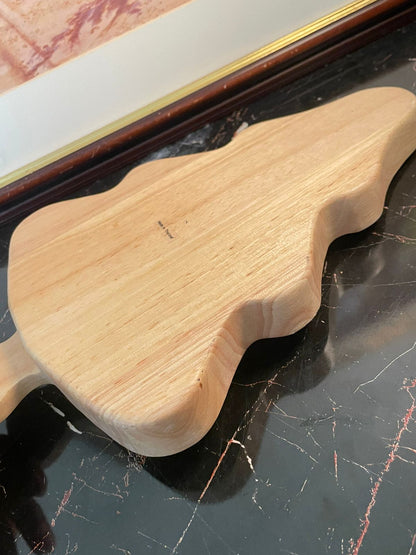 Wooden Christmas Tree Shaped Serving Tray – Natural Finish