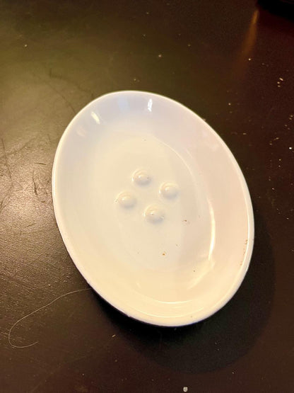 Vintage White Ceramic Soap Dish – 5 Inch