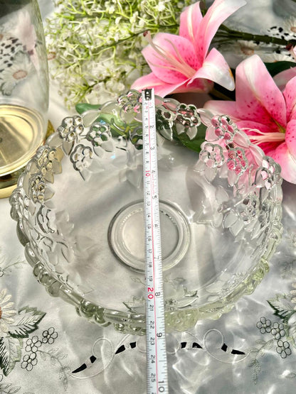 Vintage Clear Crystal Pedestal Extra Large Serving Bowl