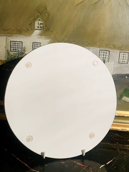 Modern Textured Glass Decor Plate — Multicolor Circle Design