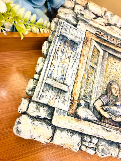 Handcrafted Cyprus Wall Plaque – 3D Rustic Window Design