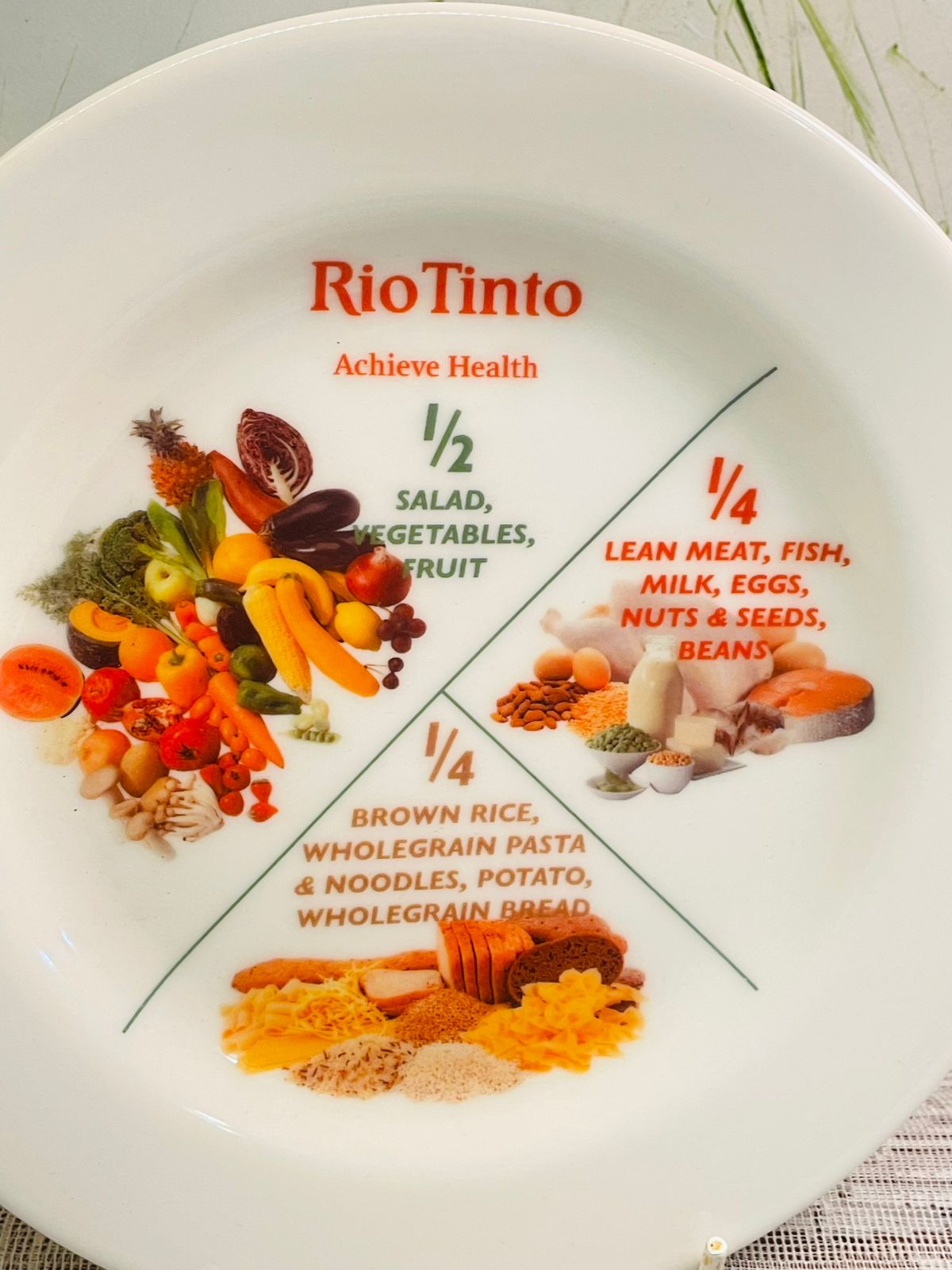 Rio Tinto Australian Fine China Healthy Eating Plate
