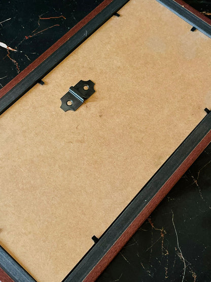 Set of 2 Vintage Framed Art Prints – “Church Gate” & Sailboat – Slim Landscape Artwork – Wooden Frames