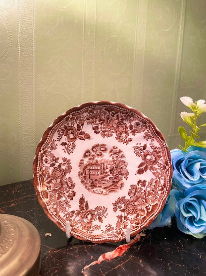 Mott Manquin Brown Transferware Decor Plate 5 Inch