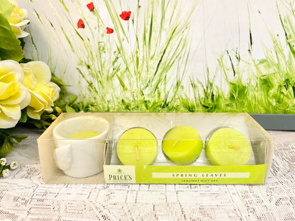 Price’s Spring Leaves Tealight Gift Set