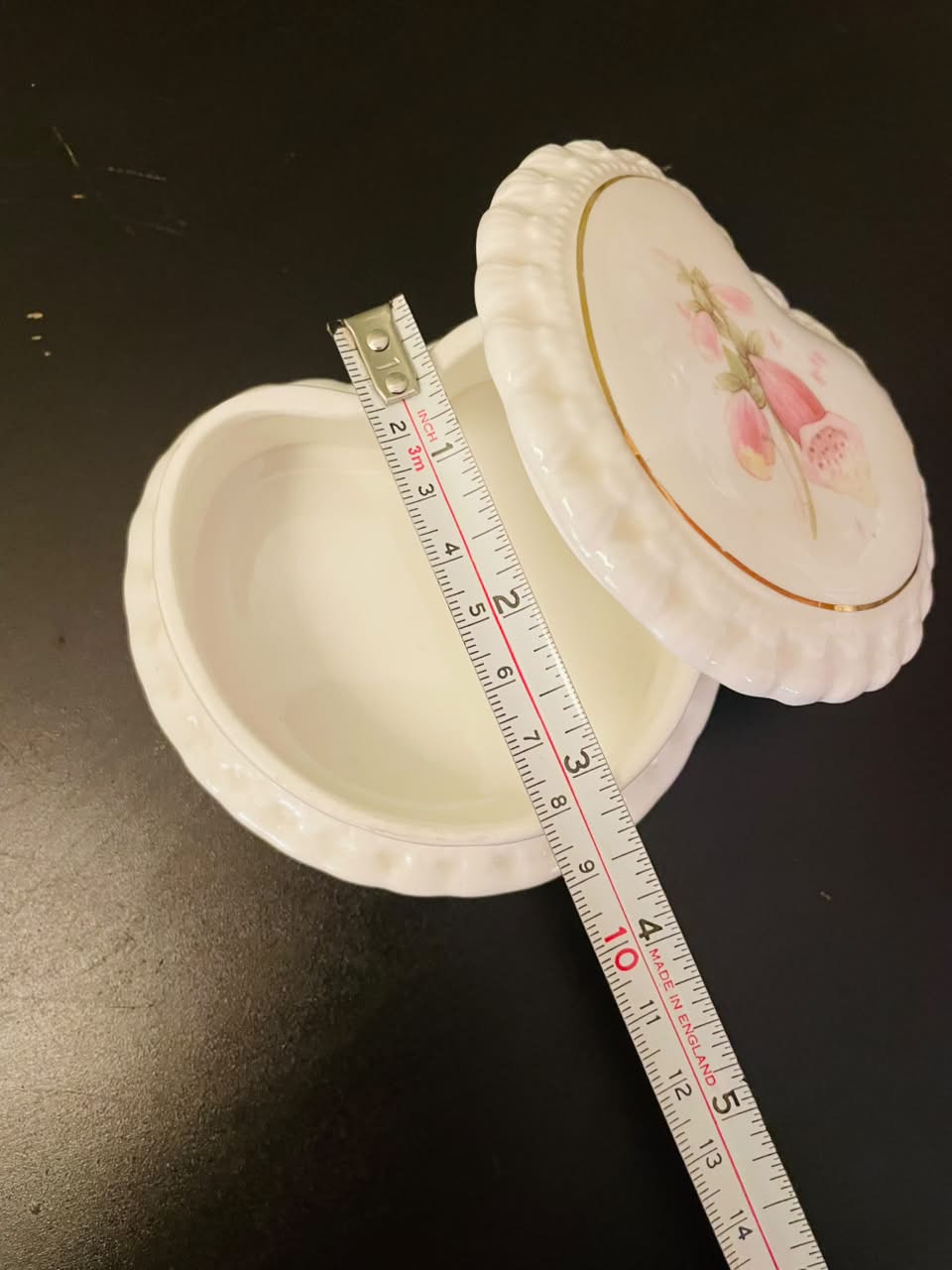 Beaufort Fine Bone China Heart Shaped Trinket Box Floral