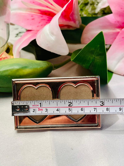 Brass Double Heart Mini Photo Frame Metallic-Tone 8 cm