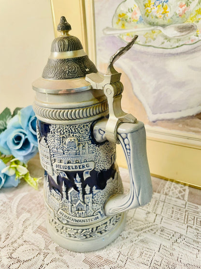 Vintage Köln Rothenburg Beer Stein – German Lidded Mug