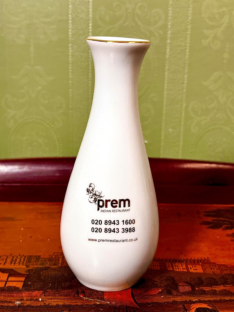 Monno Supreme Porcelain Bud Vase 6 Inch | White Gold Rim Vase