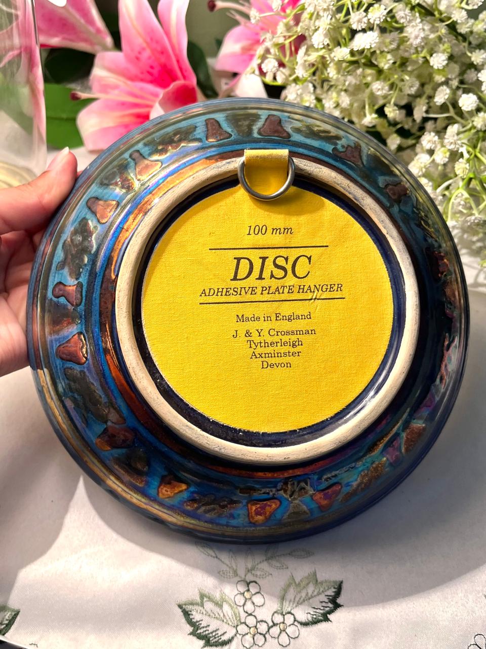 Blue Iridescent Decorative Wall Plate 8 Inch Made in England