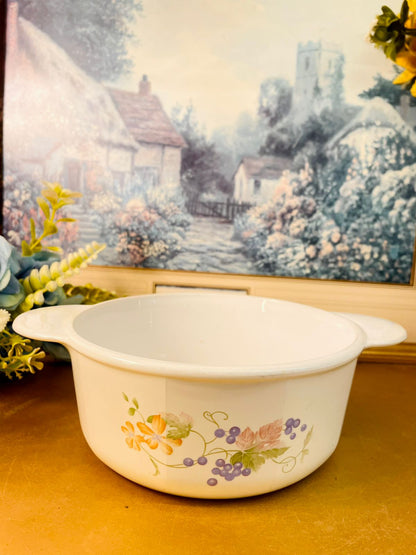 Arcopal France Floral Casserole Bowl Vintage White