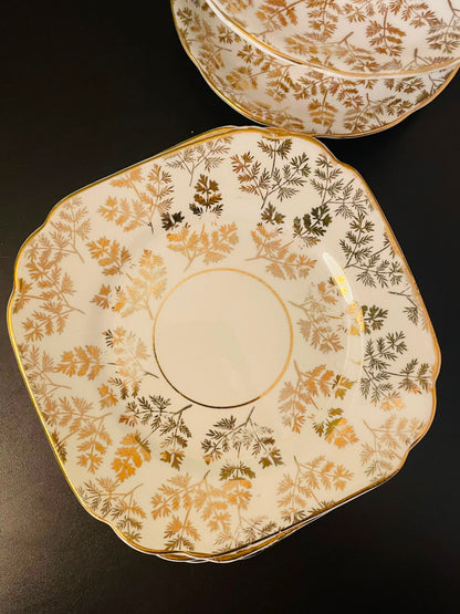 Royal Doulton Gold Floral Tea Set – Cups, Saucers & Plates