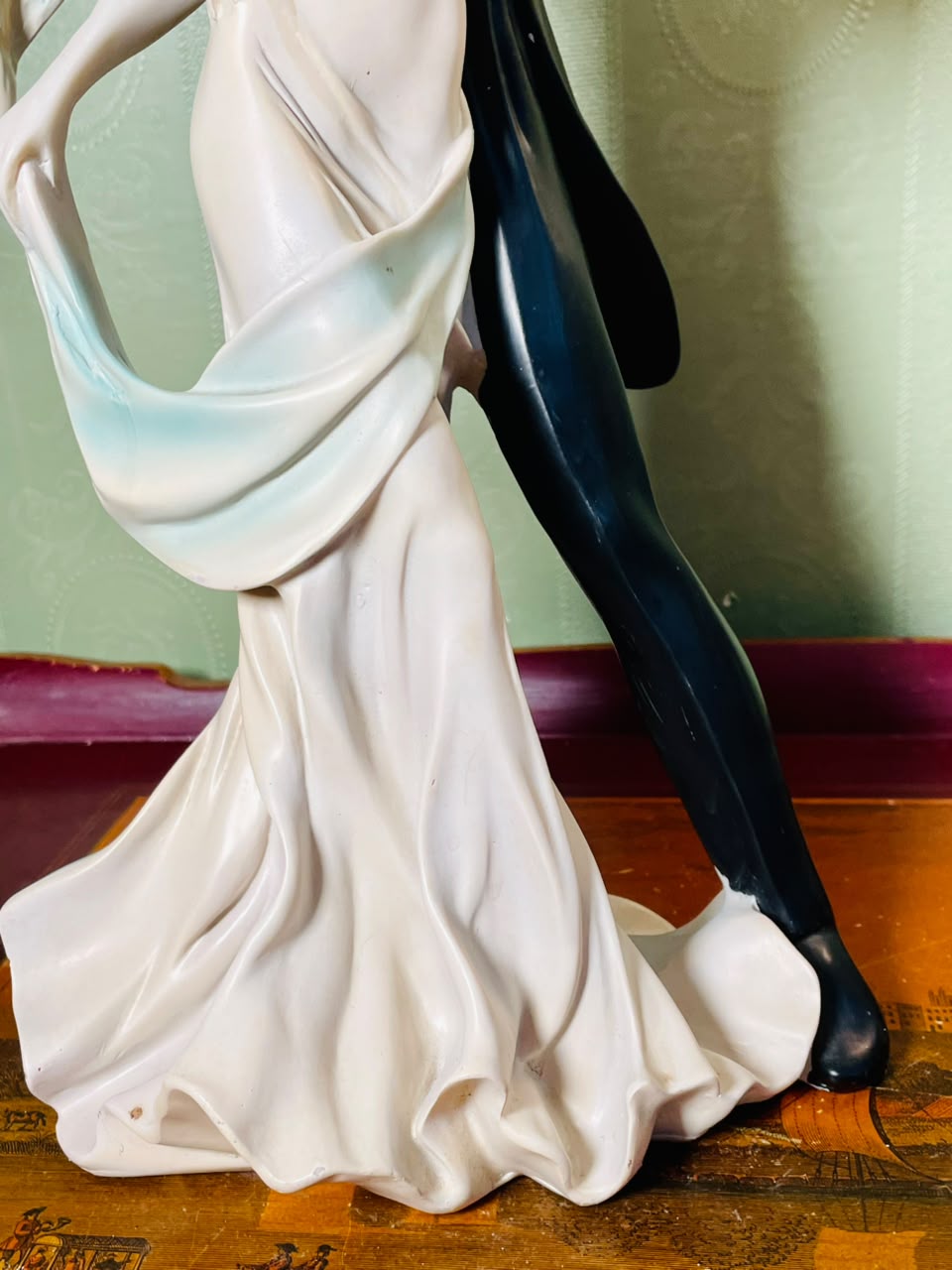 Vintage Elegant Dancing Couple Figurine 14 Inch