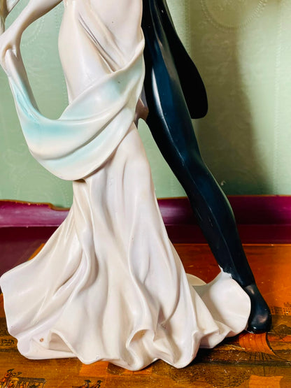 Vintage Elegant Dancing Couple Figurine 14 Inch