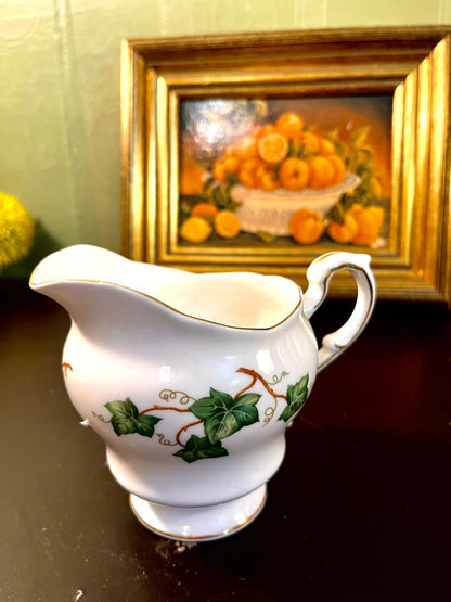 Vintage Ivy Pattern Porcelain Creamer Jug – 4 Inch