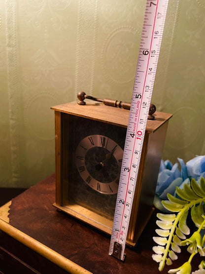 Vintage Brass Carriage Mantel Clock