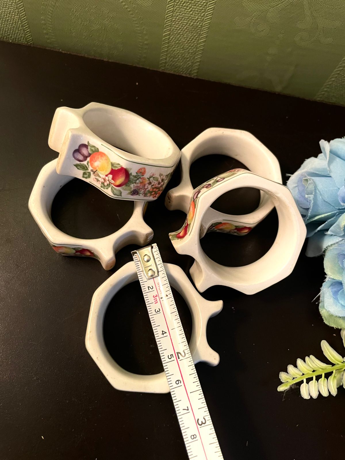 Johnson bros Vintage Ceramic Fruit Napkin Rings Set of 5