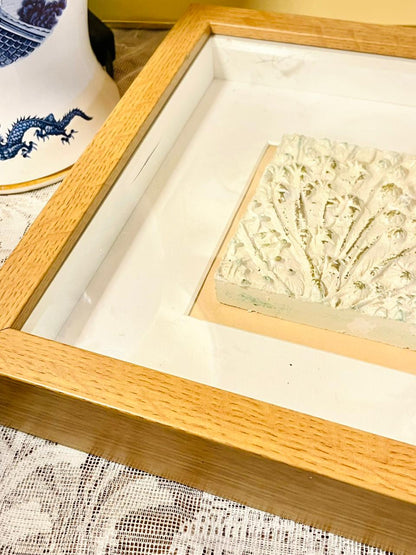 Framed Textured Relief Art — Neutral Wall Decor (14 in)