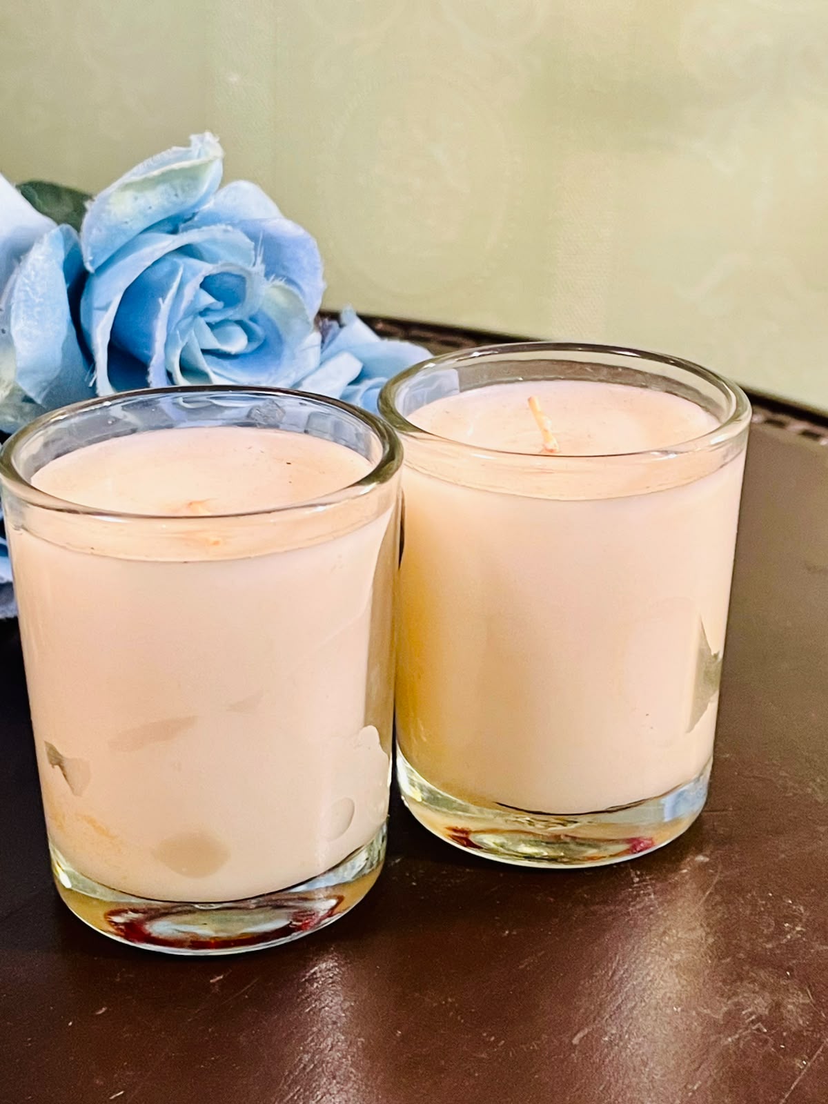 Classic White Crystal Scented Candle – Clear Votive Jar 8cm