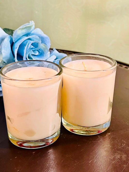 Classic White Crystal Scented Candle – Clear Votive Jar 8cm