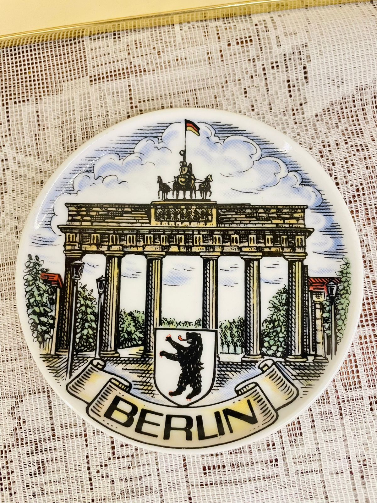 Berlin Brandenburg Gate Souvenir Plate – Vintage Collectible from Germany