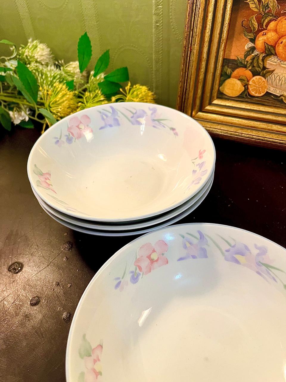 Prestige by Excel Floral Soup Bowls Set of 4 – Porcelain Serving Bowls