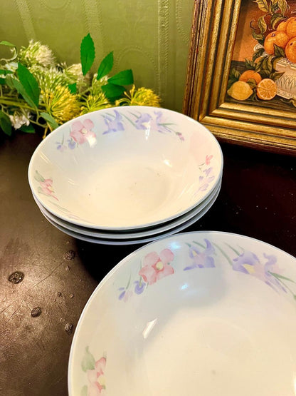 Prestige by Excel Floral Soup Bowls Set of 4 – Porcelain Serving Bowls