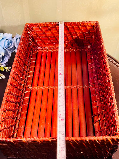 Large Rectangular Bamboo Storage Basket – Woven Organizer Basket