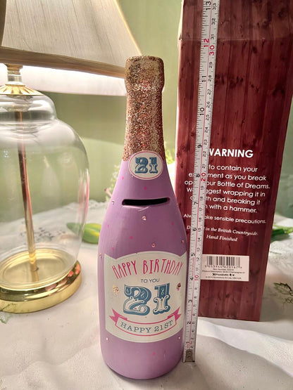 Xpressions 4 U 21st Birthday Bottle Money Box – Approx. 12 Inch