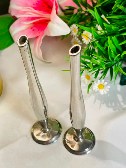 Silver-Tone Bud Vases – 2 Pieces, 14 cm