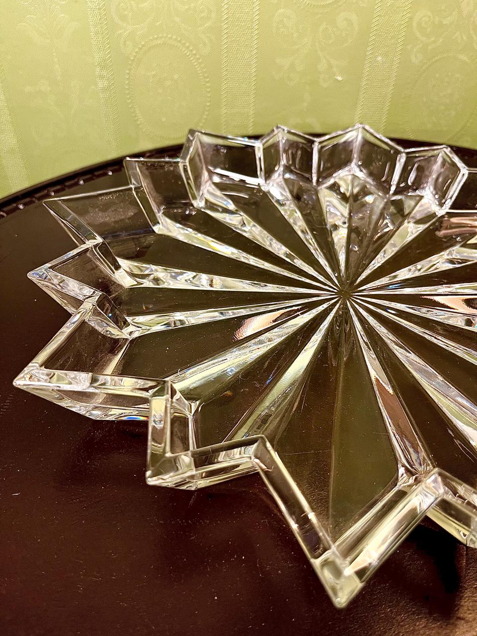 large Crystal Starburst Serving Platter 11 Inch