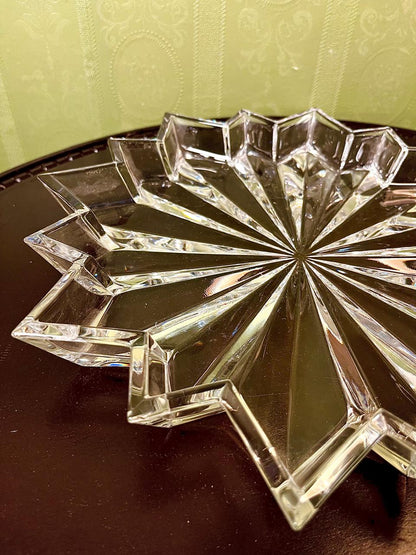 large Crystal Starburst Serving Platter 11 Inch