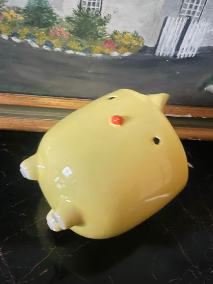 Cute Yellow Chick Ceramic Planter – 5.5” Fun Animal Pot | Made in England