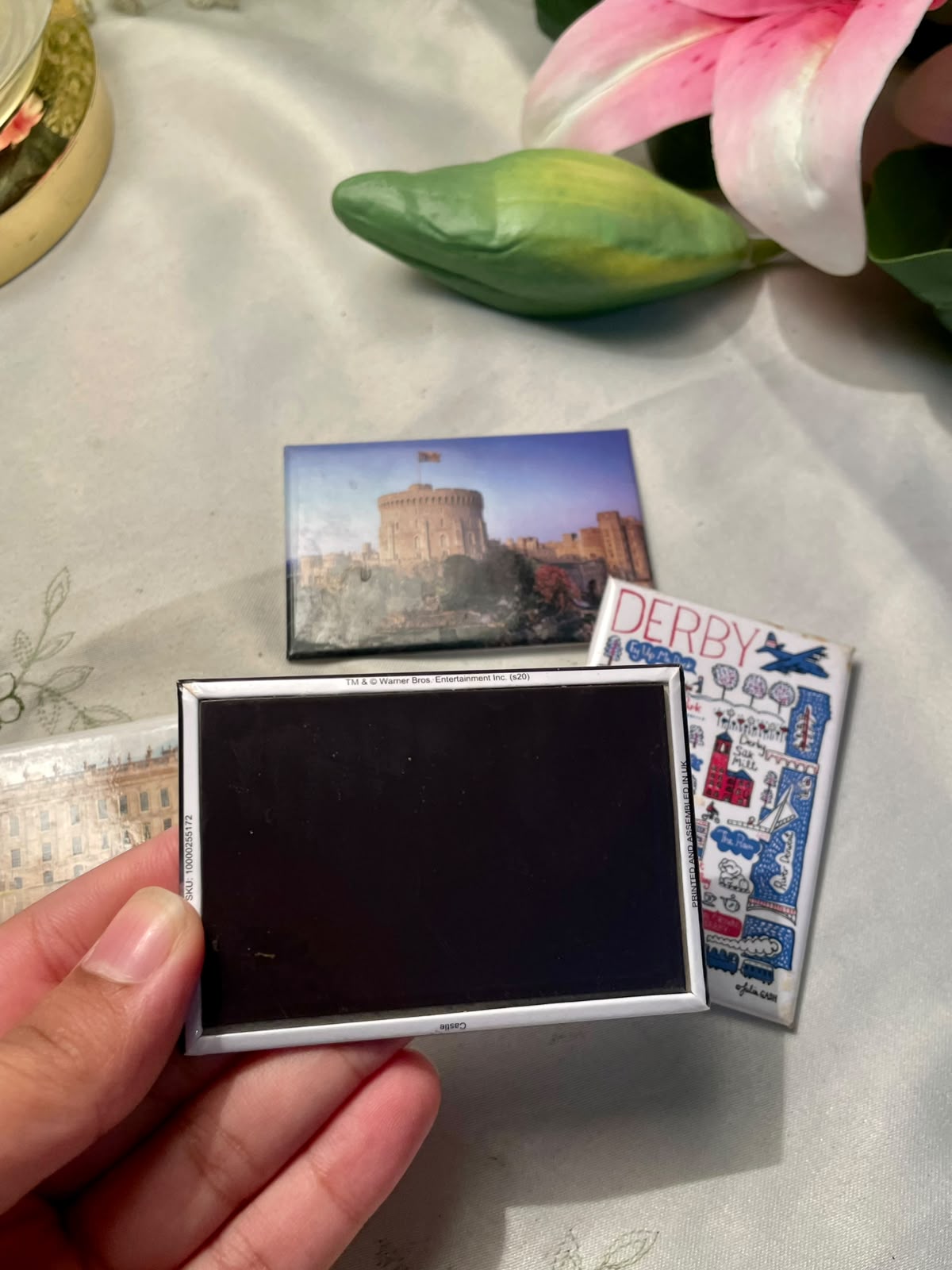 UK Landmark & Derby Souvenir Fridge Magnets – 4 Piece Set