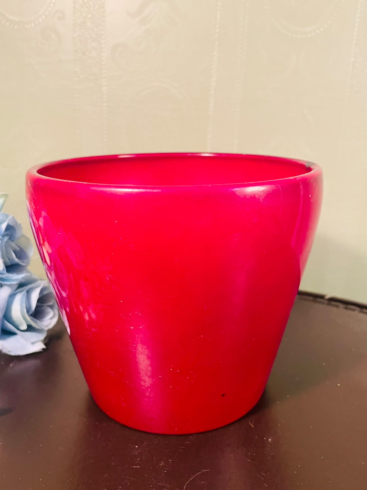 Red Glazed Ceramic Plant Pot – 5 Inch