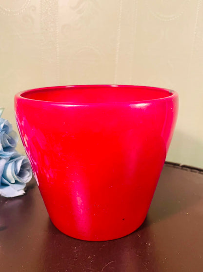 Red Glazed Ceramic Plant Pot – 5 Inch