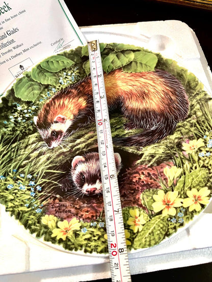 Wedgwood Boxed Decorative Plate Danbury Mint Woodland Glades Ferret Plate 20 cm