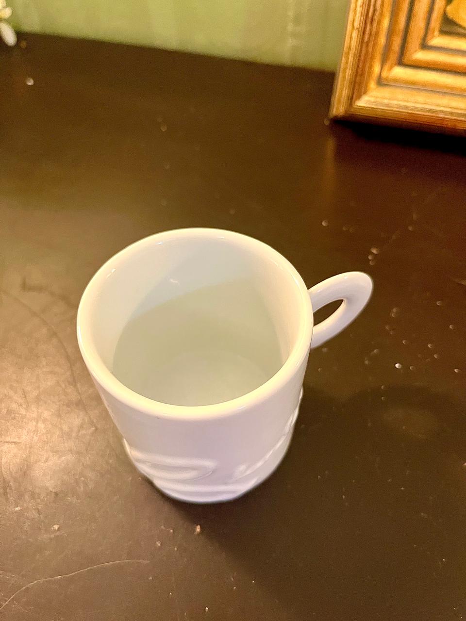 White Ceramic Face Mug – 3 Inch Minimalist Coffee Cup
