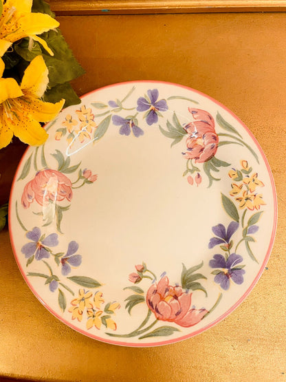 Set of 8 Staffordshire Tableware Chelsea Floral Salad Plates – Vintage English Dinnerware