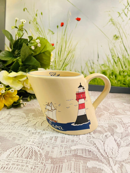 Coastal Lighthouse Ceramic Mug | Nautical Decor