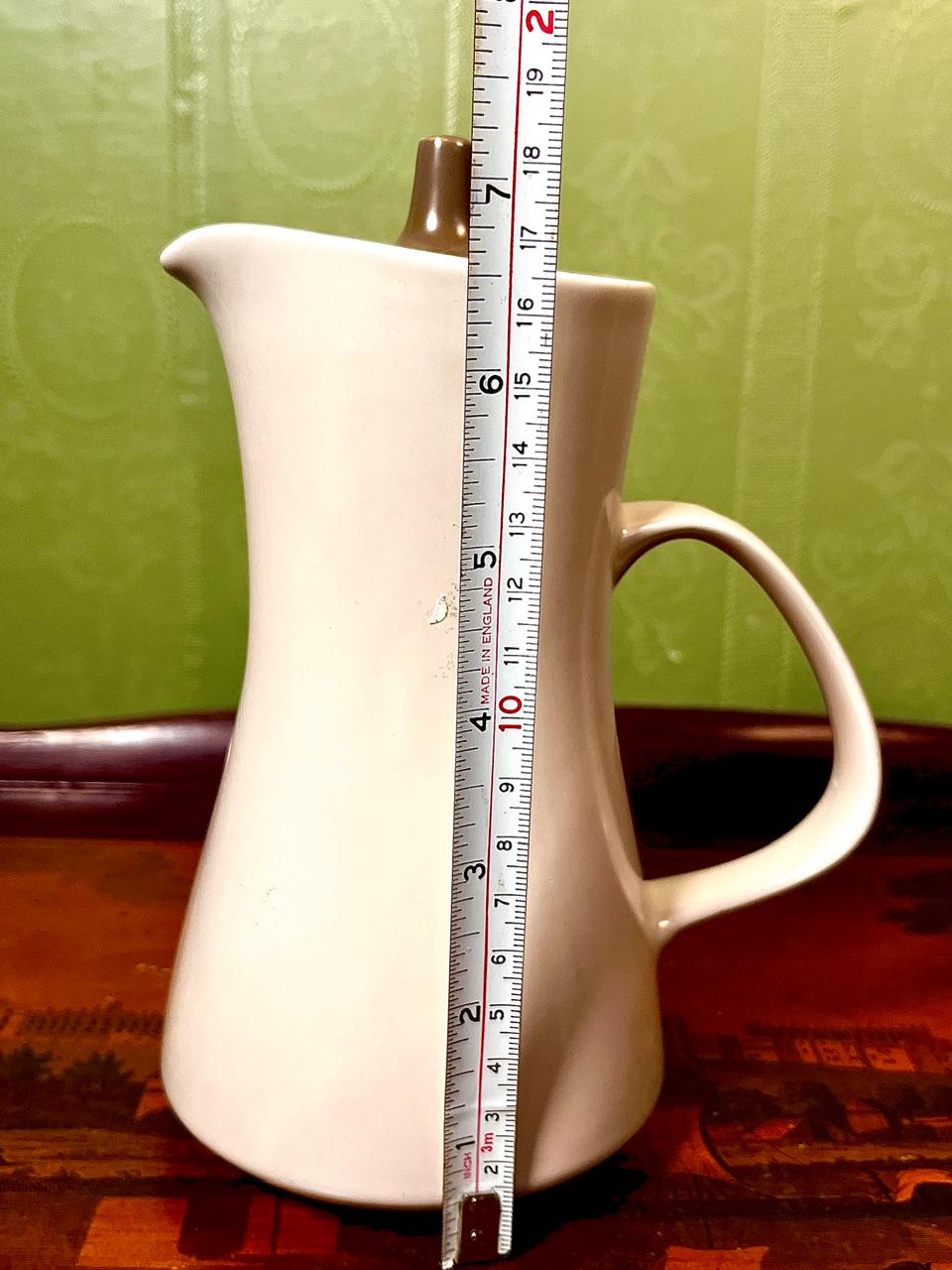 Vintage White Porcelain Coffee Pot with Lid | 7 Inch Serving Pot
