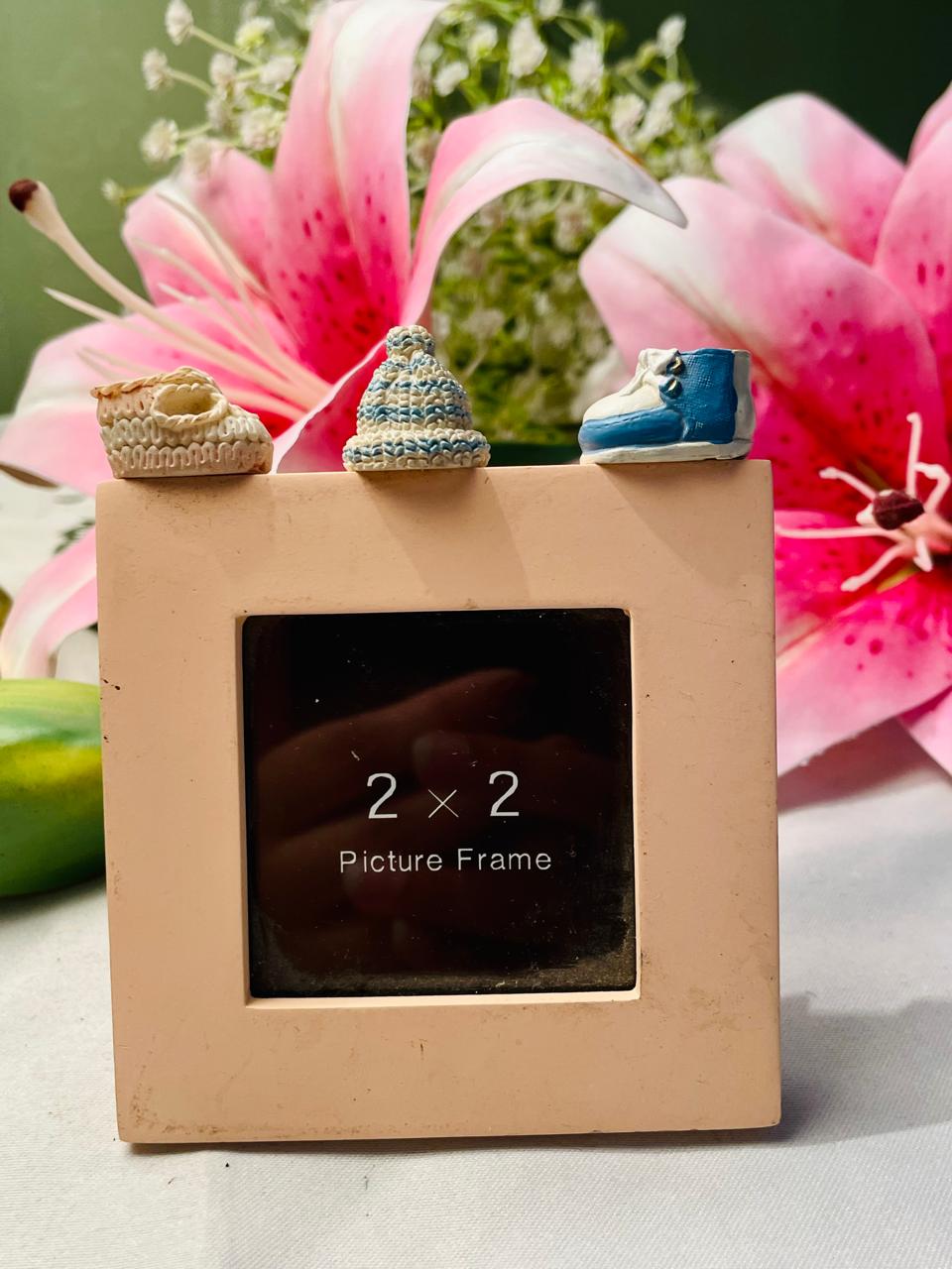 Shoe Motif Mini Photo Frame Cream Blue 9 cm