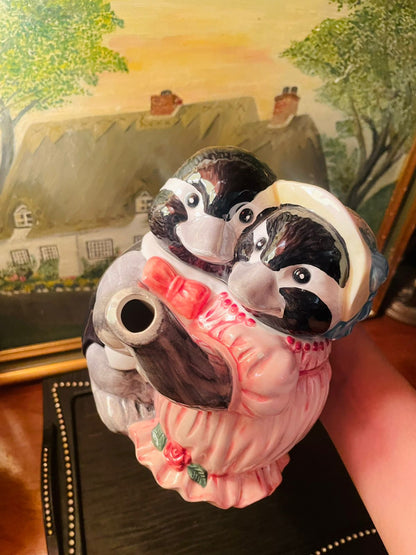 Handpainted Penguin Teapot, Kettle, Porcelain